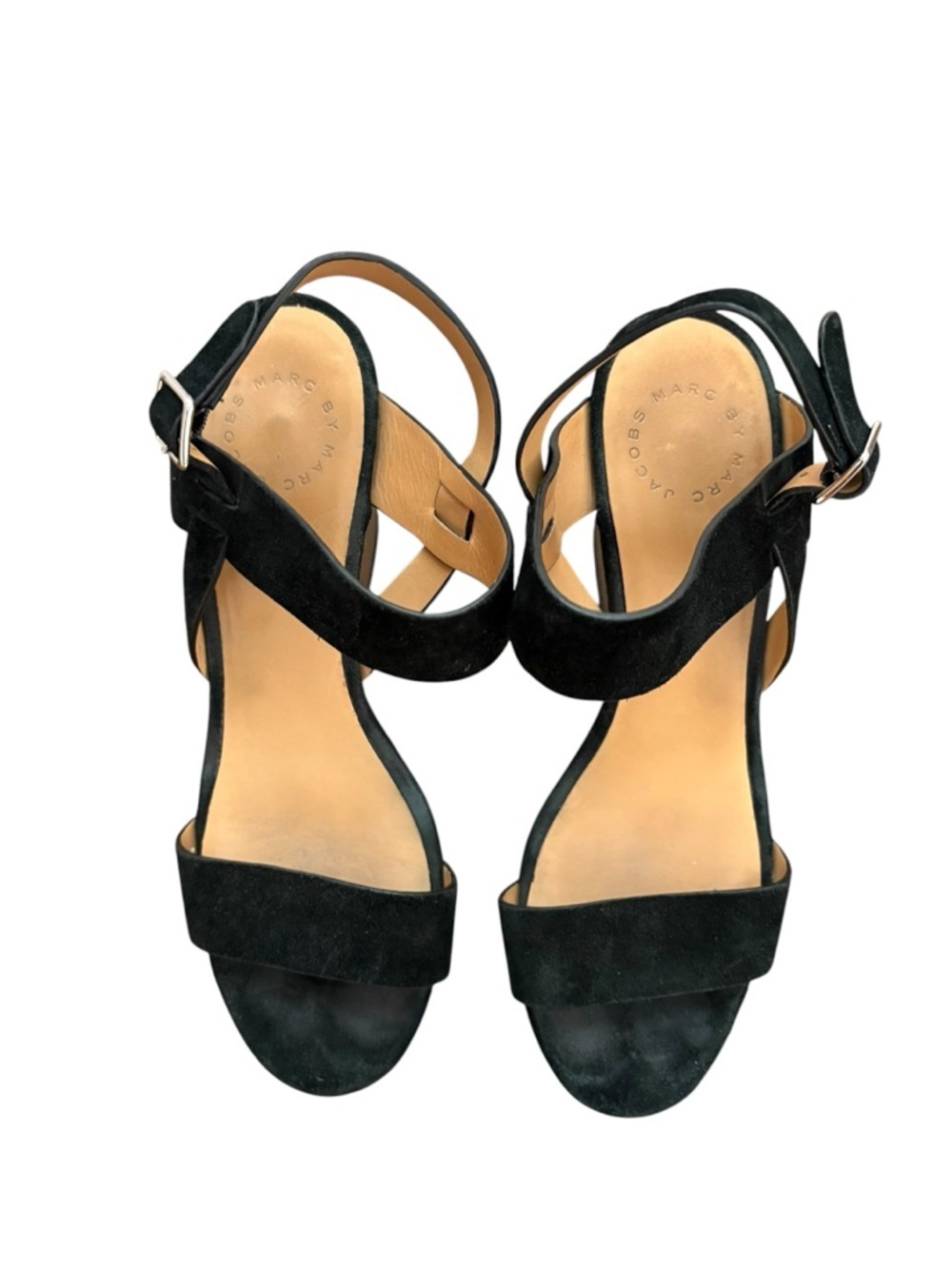 Marc by Marc Jacob’s Suede Black Open Toe Wedge - Picture 2 of 6
